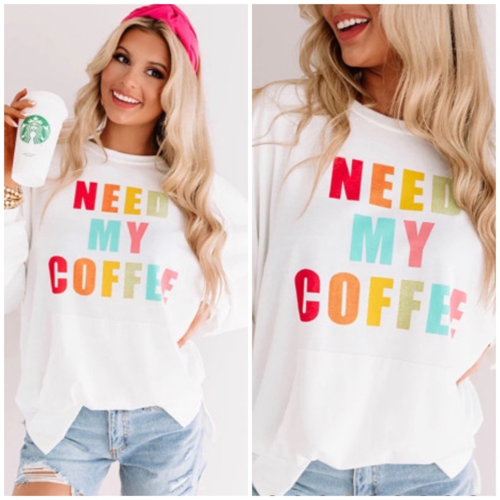 NEED MY COFFEE ☕️ 🎉HPx3☕️ 1 LEFT Small Pullover - Picture 3 of 8